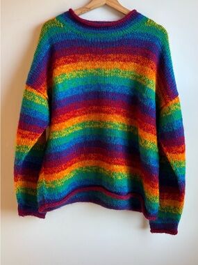 Wool Rainbow Stripe Women’s Sweater